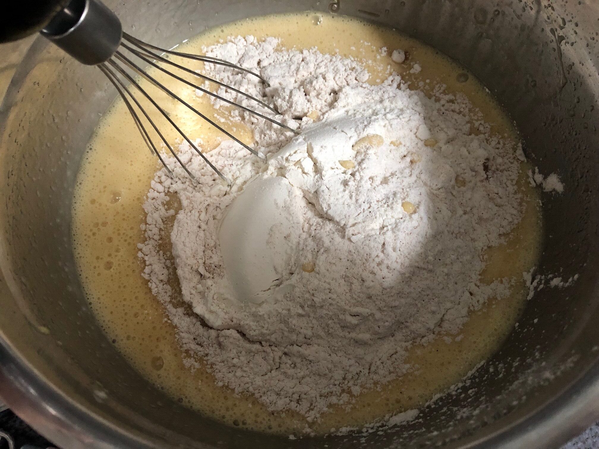 adding flour