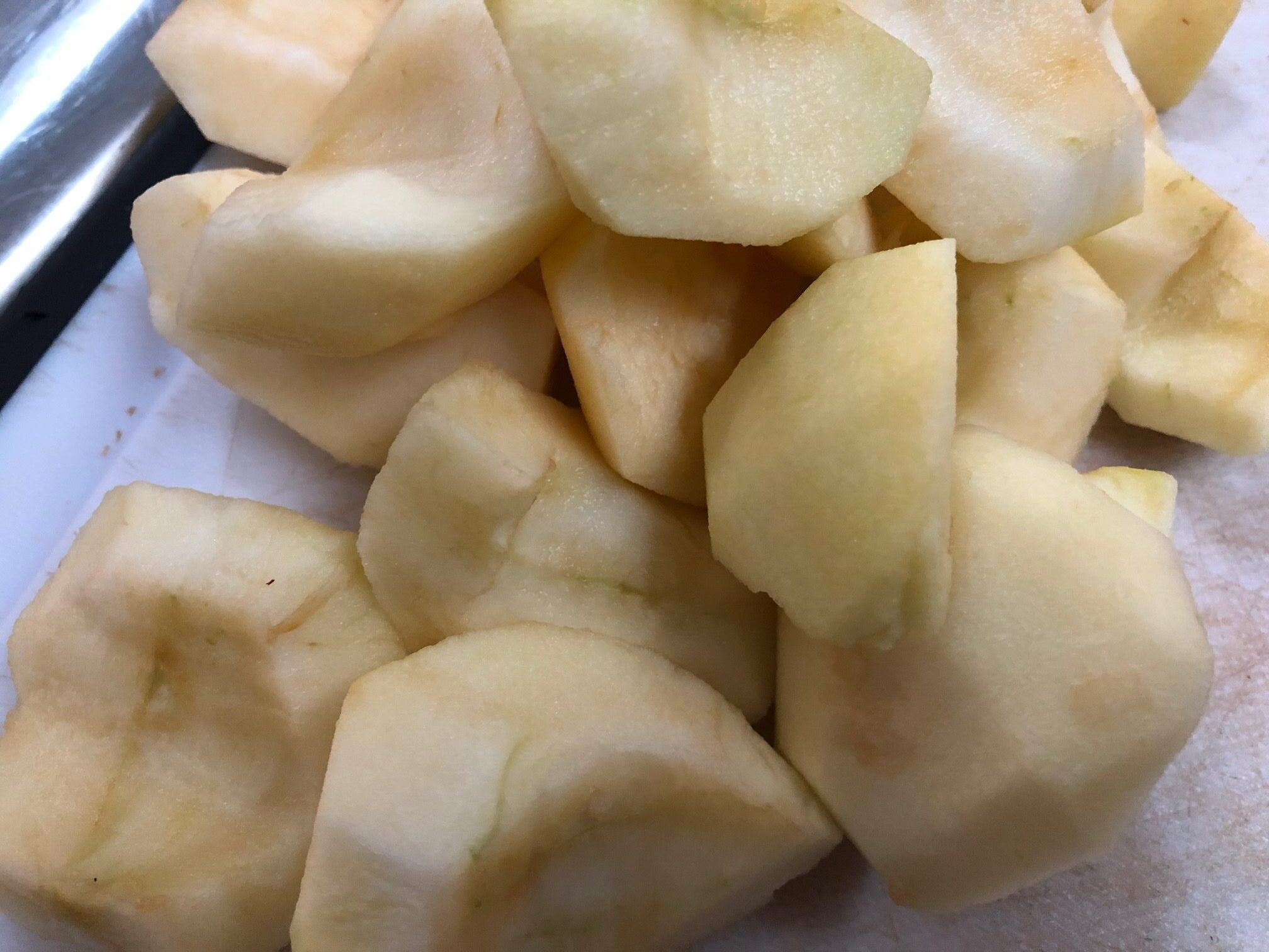 pealed apples