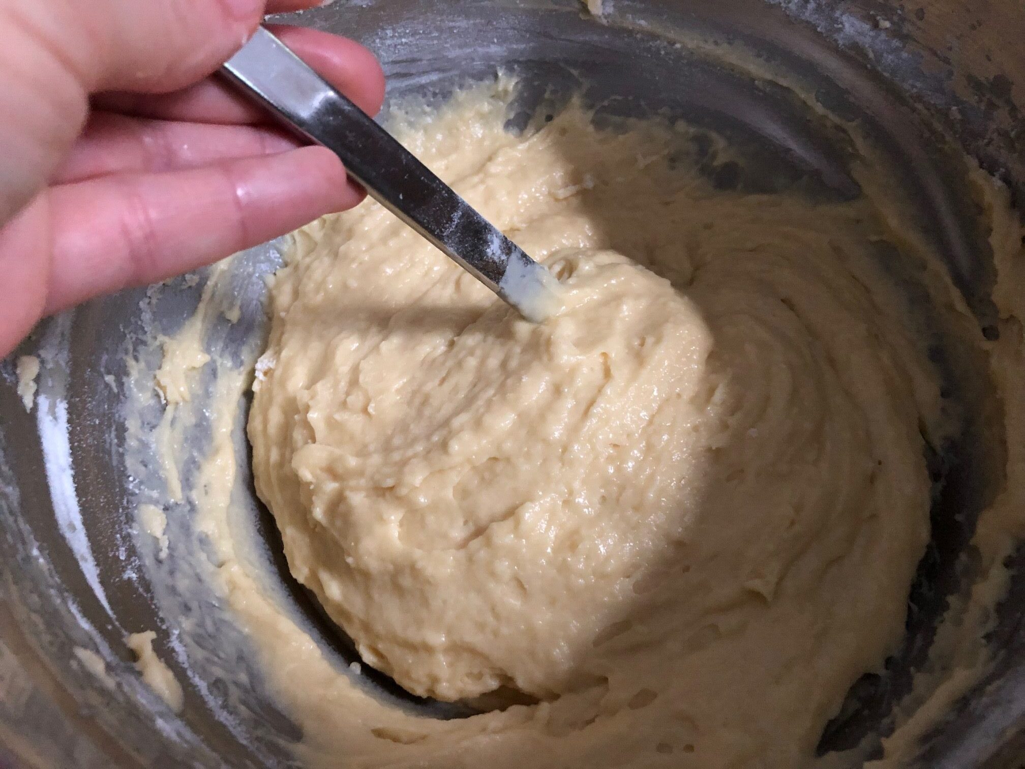 mixing the batter