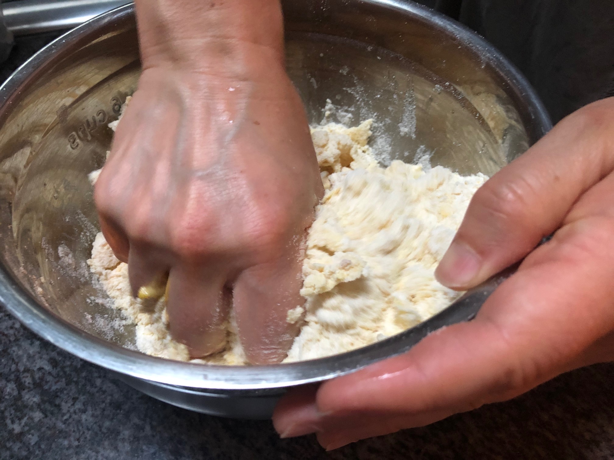 mix the dough by hand