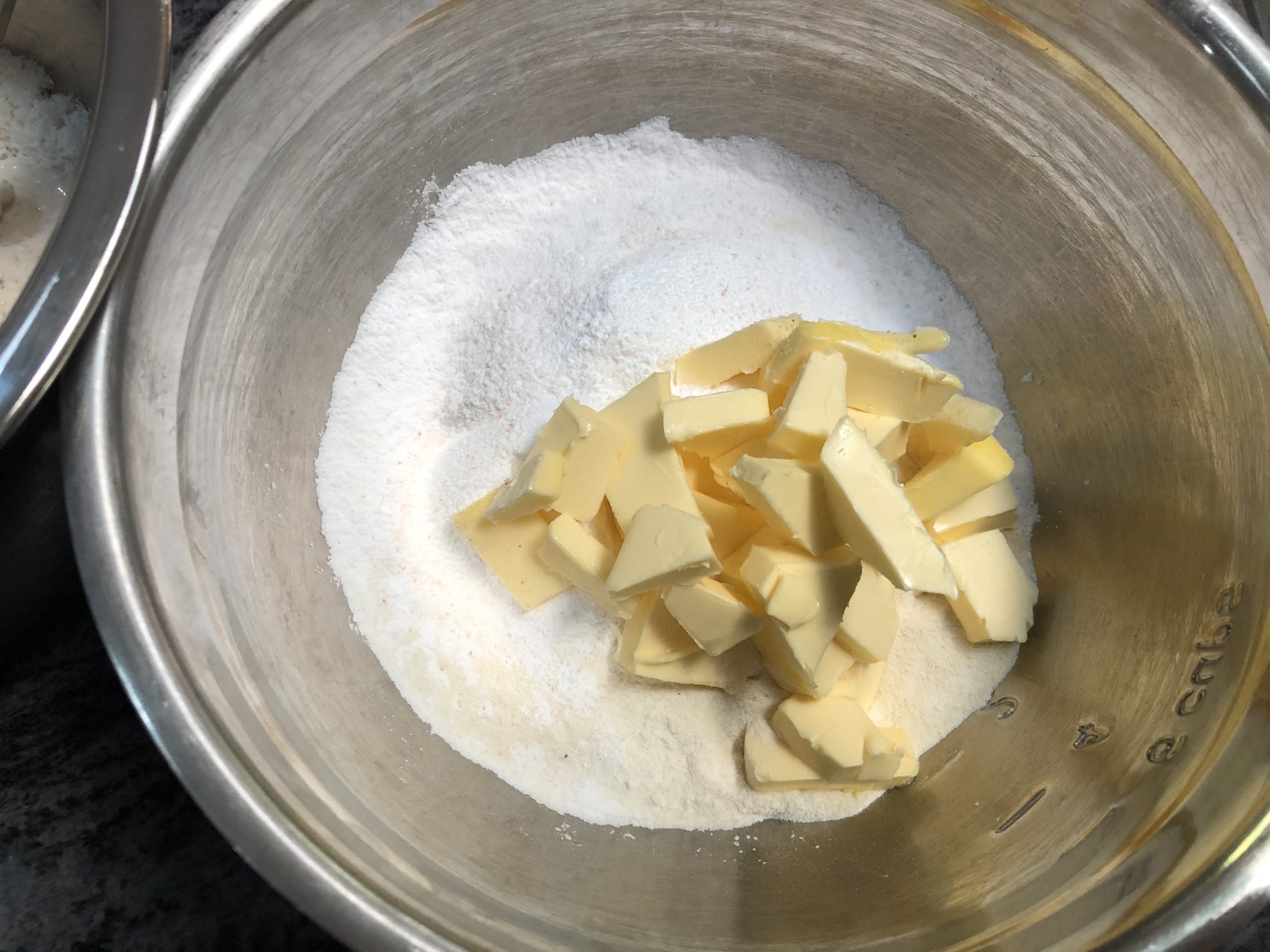 butter, sugar, and flour